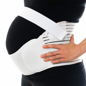 חגורת הריון חזקה בצבע לבן – להרמת הבטן ולסיוע במניעת כאבי גב